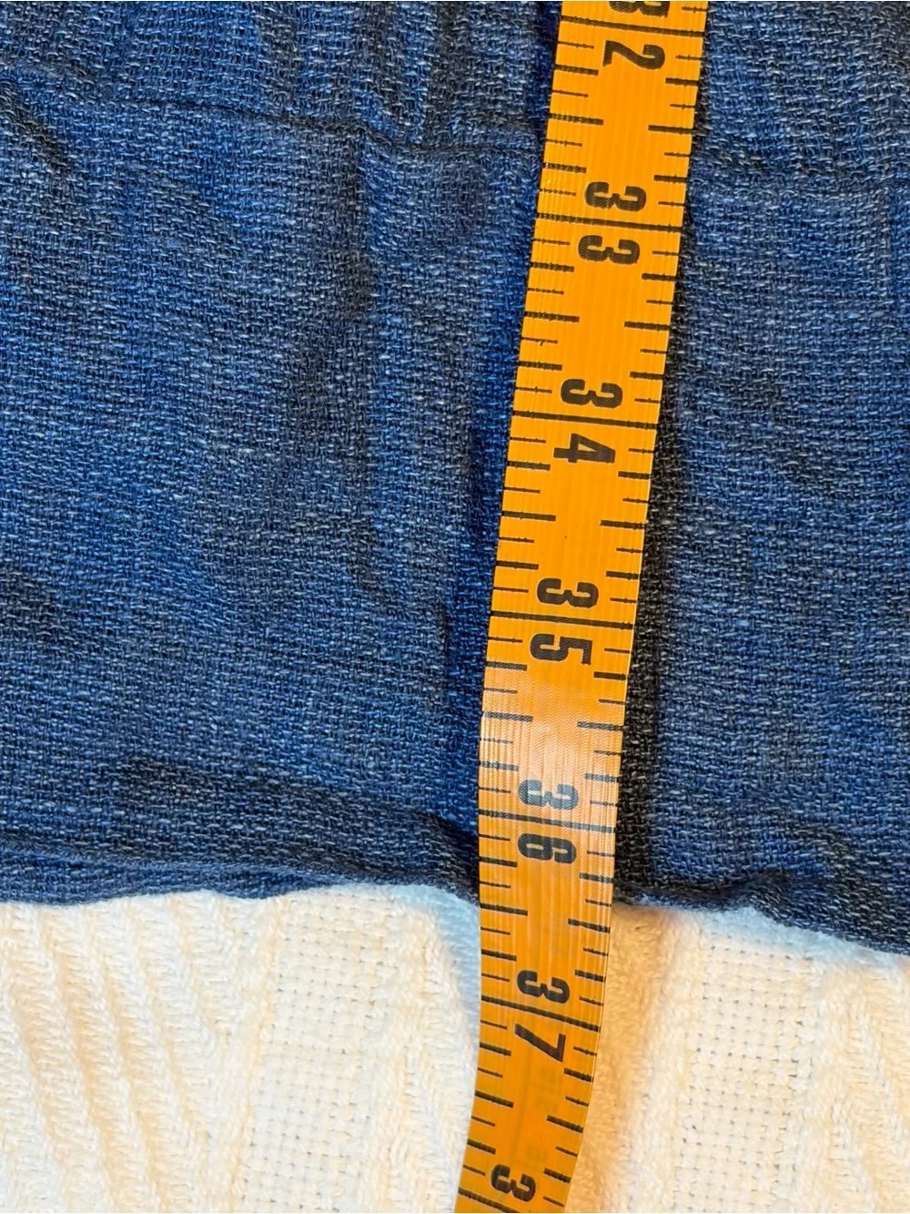 Faherty Dress XXL Isha Basketweave Indigo Blue 100% Linen Knit Pintuck Pockets - Picture 11 of 11